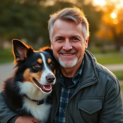 James R. with Luna, Border Collie